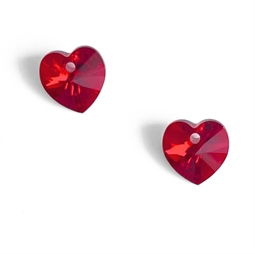 Røde krystal hjerte vedhæng